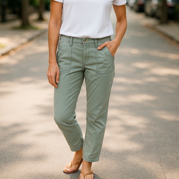 LOFT Pants - LOFT Olive Green Modern Skinny Ankle Pants Size 10
